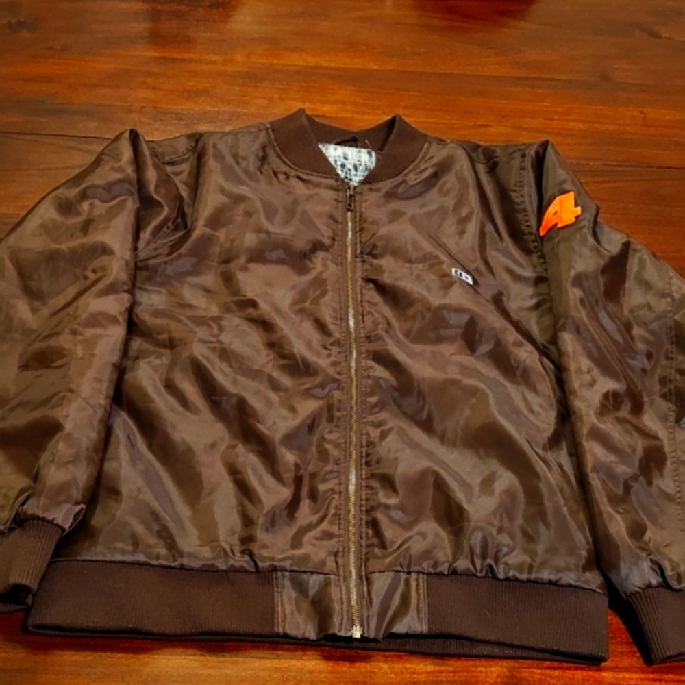 FourStar Clothing Brown Bomber Jacket with Patch